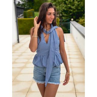 Blouse à carreaux kassy - Bleu