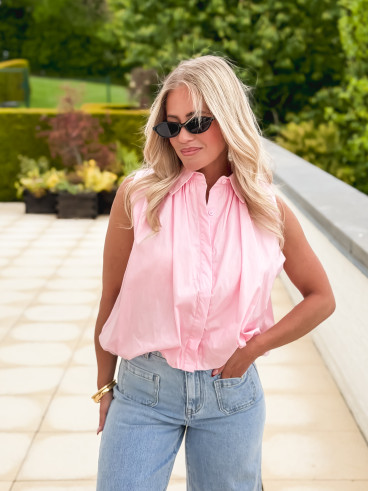 Chemise sans manches Delphia - Rose