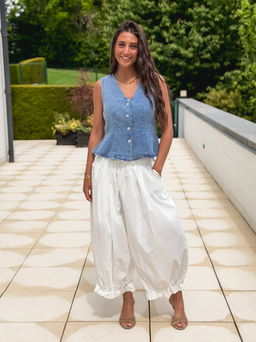 Blouse en jeans Amalie - Bleu