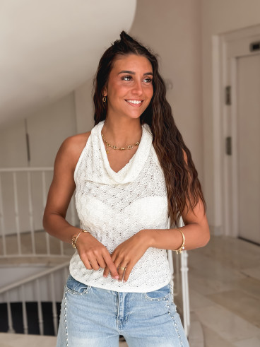 Top en tricot Chelsea - Blanc