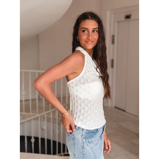 Top en tricot Chelsea - Blanc