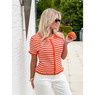 Blouse ligné Ivy - Orange/Rose