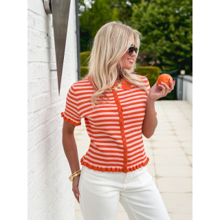 Blouse ligné Ivy - Orange/Rose