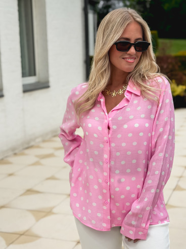 Chemise à pois Kristine - Rose Chemise à pois Kristine - Rose