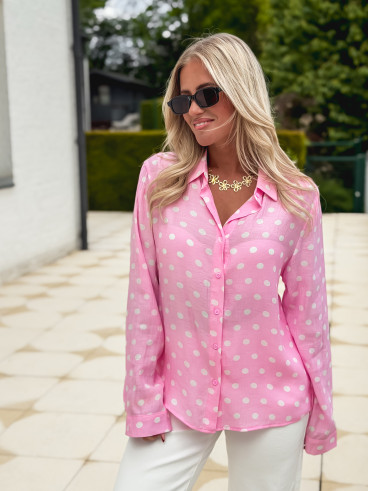 Chemise à pois Kristine - Rose