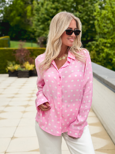 Chemise à pois Kristine - Rose Chemise à pois Kristine - Rose