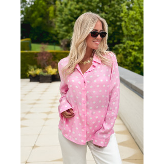 Chemise à pois Kristine - Rose