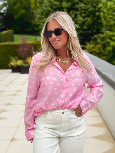 Chemise à pois Kristine - Rose Chemise à pois Kristine - Rose