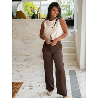 Pantalon fluide Molya - Chocolat