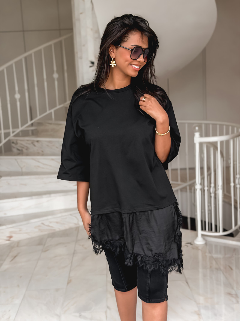 T-shirt long Gala - Noir