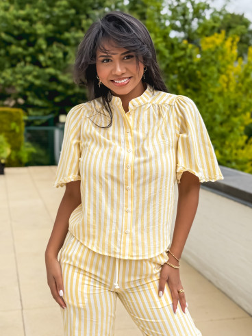 Chemise manches courtes Carina - Jaune
