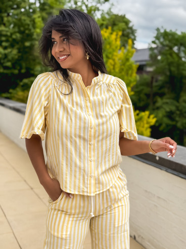 Chemise manches courtes Carina - Jaune