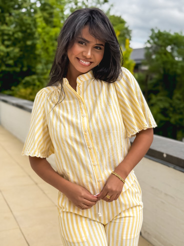 Chemise manches courtes Carina - Jaune
