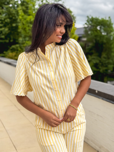 Chemise manches courtes Carina - Jaune