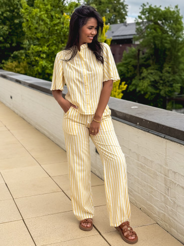 Chemise manches courtes Carina - Jaune