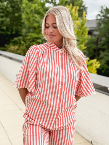 Chemise manches courtes Carina - Rouge Chemise manches courtes Carina - Rouge