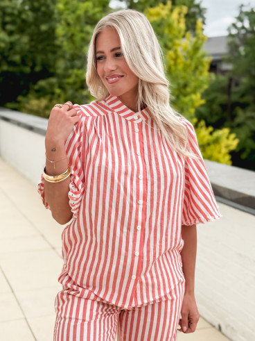 Chemise manches courtes Carina - Rouge Chemise manches courtes Carina - Rouge