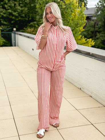 Chemise manches courtes Carina - Rouge Chemise manches courtes Carina - Rouge