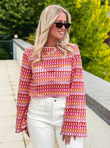 Blouse en crochet Nao - Multicolore