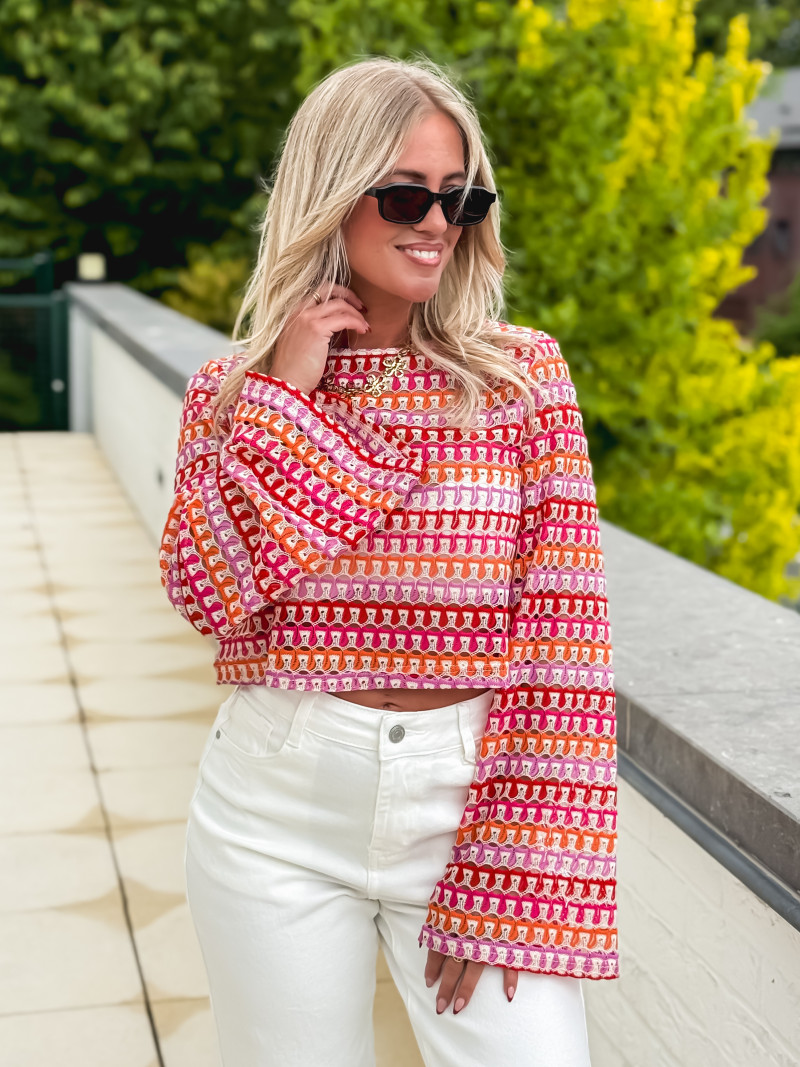 Blouse en crochet Nao - Multicolore