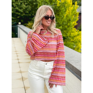 Blouse en crochet Nao - Multicolore
