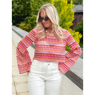 Blouse en crochet Nao - Multicolore