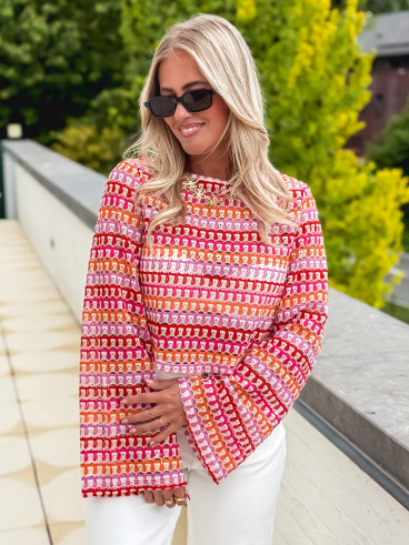 Blouse en crochet Nao - Multicolore
