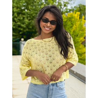 Blouse en crochet Larissa - Jaune