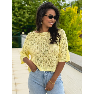 Blouse en crochet Larissa - Jaune
