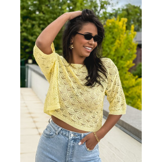 Blouse en crochet Larissa - Jaune