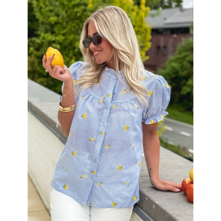 Chemisier à motifs Felice - Bleu/Jaune