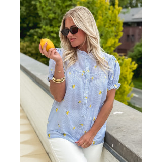 Chemisier à motifs Felice - Bleu/Jaune