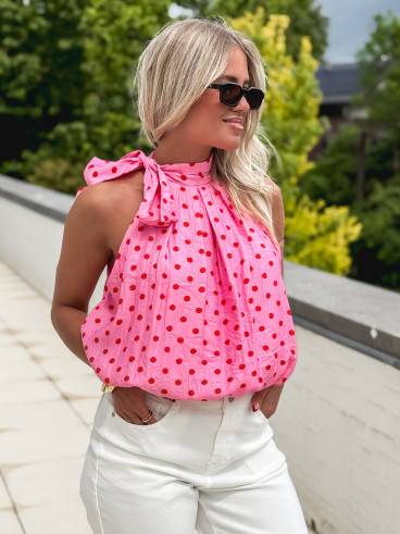 Blouse à pois Suzzy - Rose