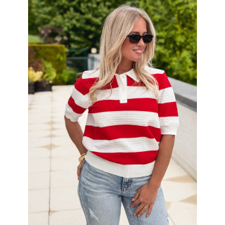 Polo Livia - Rouge/Blanc