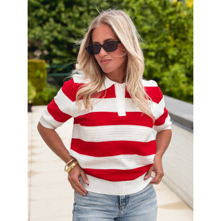 Polo Livia - Rouge/Blanc