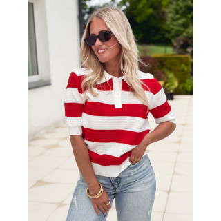 Polo Livia - Rouge/Blanc