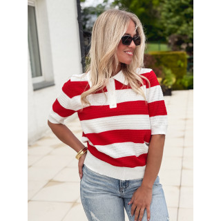 Polo Livia - Rouge/Blanc