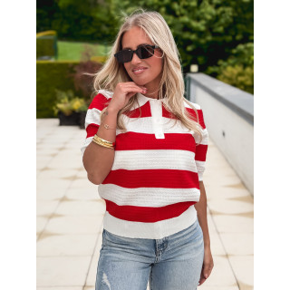 Polo Livia - Rouge/Blanc