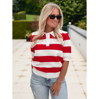 Polo Livia - Rouge/Blanc