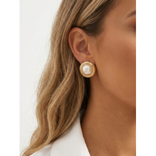 Boucles d'oreilles Claudine - Doré/Nacré