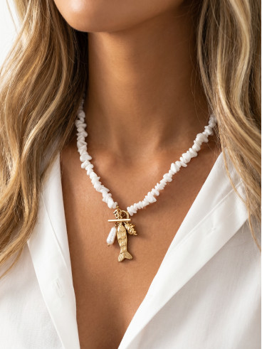 Collier Donie - Doré/Blanc