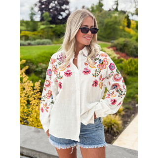 Chemise à motifs Rosalba - Blanc