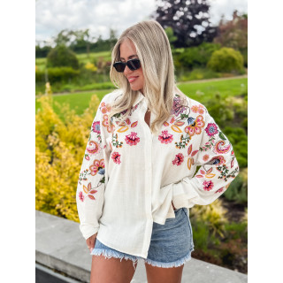 Chemise à motifs Rosalba - Blanc