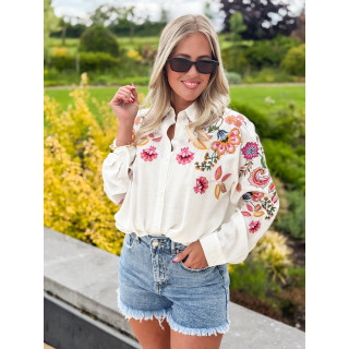 Chemise à motifs Rosalba - Blanc