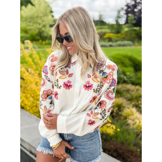 Chemise à motifs Rosalba - Blanc