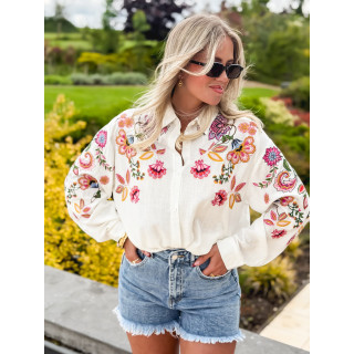 Chemise à motifs Rosalba - Blanc