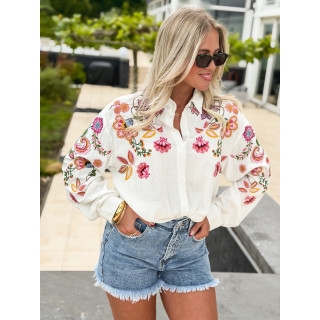 Chemise à motifs Rosalba - Blanc