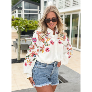 Chemise à motifs Rosalba - Blanc