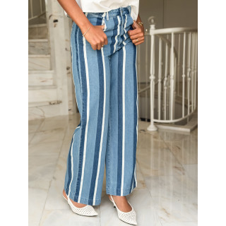Jeans ligné Délize - Bleu/Blanc