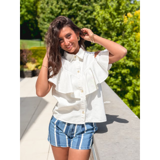 Chemisier en jeans Rosana - Blanc